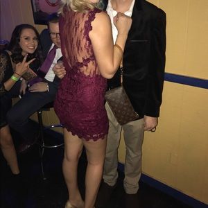 Lace Backless semi formal dress